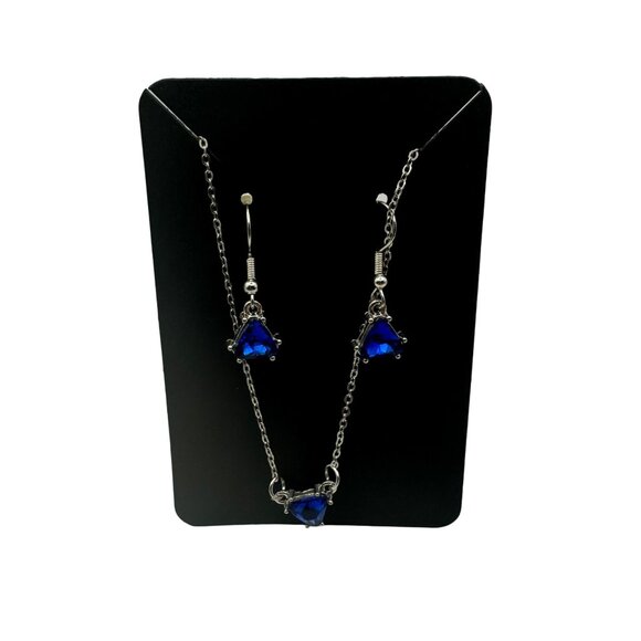 Elegant Blue Crystal Necklace & Earring Set - Picture 1 of 4